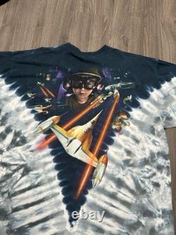 Vintage 1999 Star Wars Phantom Menace Liquid Blue Shirt Size XL Episode 1