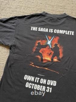 Vintage 2005 Star Wars Episode 3 Revenge Of The Sith DVD Promo T-shirt Size L