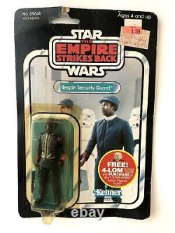 Vintage 48-back MOC 1982 Star Wars ESB BESPIN SECURITY GUARD (Black) withcase