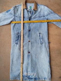 Vintage 70s AOP Star Wars Upcycle 80s Denim Trench Coat Jacket Sz S M T Shirt