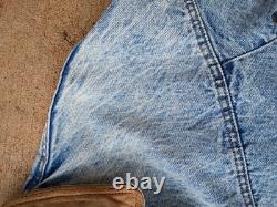 Vintage 70s AOP Star Wars Upcycle 80s Denim Trench Coat Jacket Sz S M T Shirt