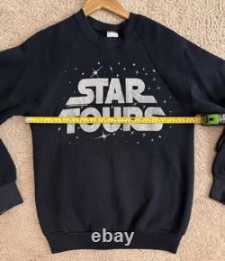 Vintage 80s Star Wars Star Tours Disney & Lucas Films Promo Ride Crewneck Med