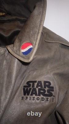 Vintage 90's STAR WARS Episode I Jacket leather pilot Naboo Bravo Pepsi logo