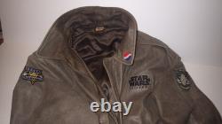 Vintage 90's STAR WARS Episode I Jacket leather pilot Naboo Bravo Pepsi logo