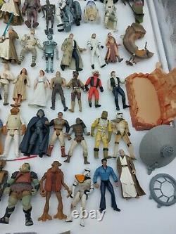 Vintage 90s Era Star Wars Mixed Lot of 79 Action Figures Loose and Parts