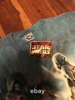 Vintage 90s Liquid Blue Star Wars Episode 1 Watto Tie Dye XL Shirt Rare