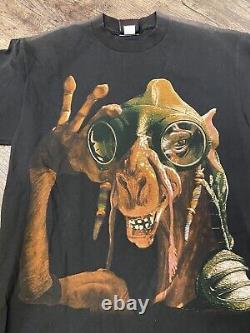 Vintage 90s Star Wars Episode I Sebulba Character Black T Shirt Size Large