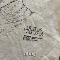 Vintage 90s Star Wars Princess Leia Stipple Art Print T-Shirt Men's L
