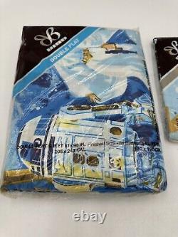 Vintage Bibb Star Wars Twin Bedsheet Set 1977 Flat, Fitted, Pilowcase NEW