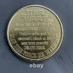Vintage Kenner A-WING PILOT Rare Gold Coin Star Wars POTF Original 1984 DROIDS