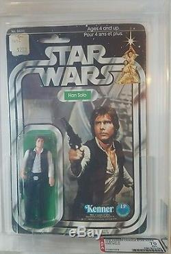 Vintage Kenner Canada Star Wars 1978 12 back-A Han Solo MOC AFA 70