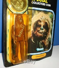 Vintage Kenner STAR WARS Power of the Force Chewbacca MOC with Coin & Case 1985