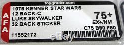Vintage Kenner Star Wars 12 Back-C Luke Skywalker (32 Back Sticker) AFA 75+ EX+/