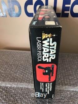 Vintage Kenner Star Wars 1978 Laser Pistol Han Solo's Blaster-MIB Acrylic Case