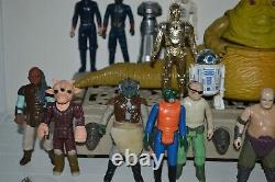 Vintage Kenner Star Wars 1983 ROTJ Jabba The Hutt lot 30 loose figures R2D2 C3P0