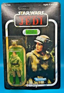 Vintage Kenner Star Wars 1983 ROTJ Leia poncho Endor 79 Back unpunched