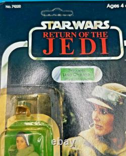 Vintage Kenner Star Wars 1983 ROTJ Leia poncho Endor 79 Back unpunched