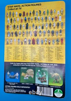 Vintage Kenner Star Wars 1983 ROTJ Leia poncho Endor 79 Back unpunched