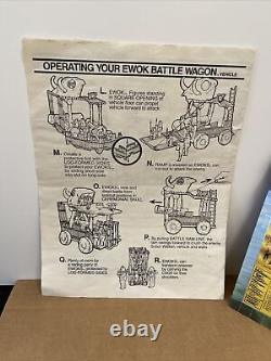 Vintage Kenner Star Wars 1984 POTF Ewok Battle Wagon Almost COMPLETE Map Manual