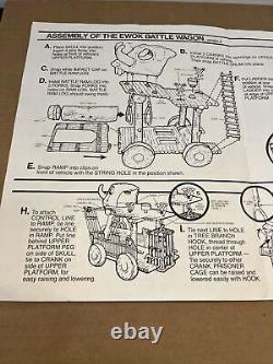 Vintage Kenner Star Wars 1984 POTF Ewok Battle Wagon Almost COMPLETE Map Manual