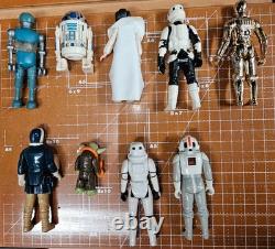 Vintage Kenner Star Wars 9 Figure Lot Leia R2-D2 Yoda C-3PO Stormtrooper