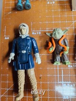 Vintage Kenner Star Wars 9 Figure Lot Leia R2-D2 Yoda C-3PO Stormtrooper
