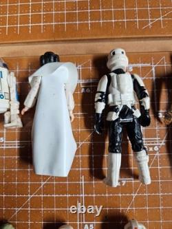 Vintage Kenner Star Wars 9 Figure Lot Leia R2-D2 Yoda C-3PO Stormtrooper