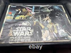 Vintage Kenner Star Wars Action Figure Collector's Case with Figures. Clean Inside