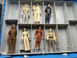 Vintage Kenner Star Wars Action Figure Collector's Case with Figures. Clean Inside