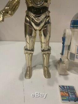 Vintage Kenner Star Wars C3PO R2D2 12 inch lot Complete Death Star Plans
