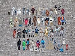 Vintage Kenner Star Wars Lot of 42 Figures with Darth Vader Case & Extras