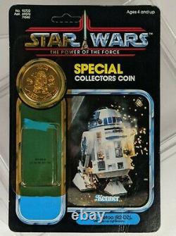 Vintage Kenner Star Wars R2-D2 Pop-up Lightsaber POTF Card Bubble coin