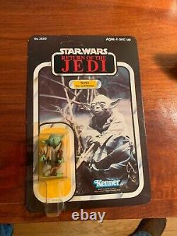 Vintage Kenner Star Wars ROTJ 65 back A Yoda Brown Snake MOC Unpunched