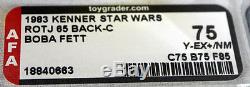 Vintage Kenner Star Wars ROTJ Boba Fett 65 Back-C AFA 75 Y-EX+/NM #18840663