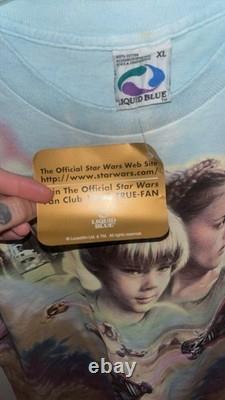 Vintage Liquid Blue Star Wars T Shirt XL Brand New with Original Tags Tie Dye