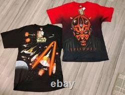 Vintage NWT'S! Star Wars Ep. 1 T-Shirts-All Over Battle Scene/ Rare Darth