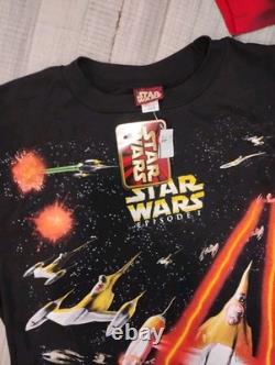 Vintage NWT'S! Star Wars Ep. 1 T-Shirts-All Over Battle Scene/ Rare Darth