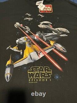 Vintage New With Tag Star Wars Episode 1 Black T-shirt Men's Size XL