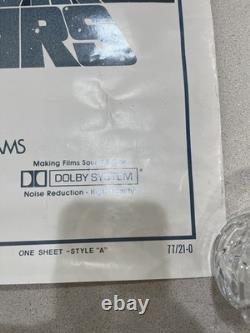 Vintage ORIGINAL 1977 STAR WARS One Sheet Style A 77/21-0 Movie Poster