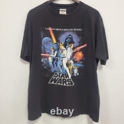 Vintage Oneita Mens Single Stitch 1993 Star Wars Graphic T Shirt Size XL Black