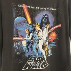 Vintage Oneita Mens Single Stitch 1993 Star Wars Graphic T Shirt Size XL Black