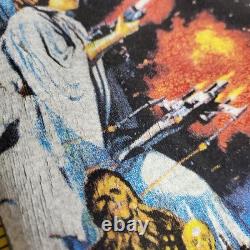 Vintage Oneita Mens Single Stitch 1993 Star Wars Graphic T Shirt Size XL Black