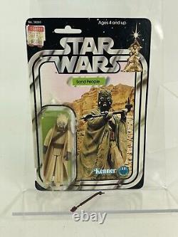 Vintage Orig Star Wars Sand People 12 Back Kenner 1977 open bubble Superb Fig