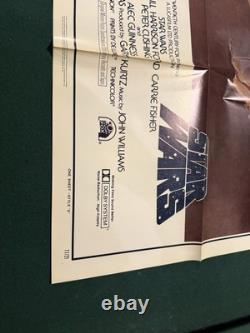 Vintage Original 1977 STAR WARS Movie Poster, 27x41 Style A Folded-Never Used