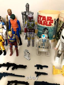 Vintage Original 77-84 Kenner figures & weapons lot Star Wars MASK Boba R2-D2