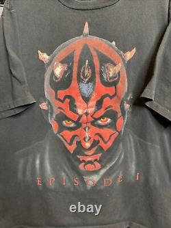 Vintage RARE 90s Star Wars Episode 1 Death Maul Face Tee Size Xl