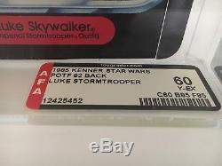Vintage RARE Star Wars 1985 POTF Luke Skywalker Stormtrooper 92 back (AFA 60)