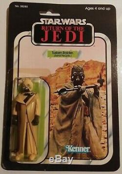 Vintage Rotj Moc Tusken Raider Hollow Cheek Tubes 65b Punched Excellent Hk Coo