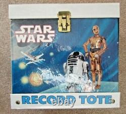 Vintage STAR WARS 1982 Record Tote & Records Lot Ewoks Droid World Star Wars