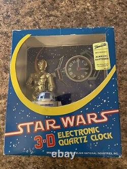 Vintage STAR WARS 3-D Electronic Quartz Clock, NRFB, NEW (Old Stock), VGC, NICE